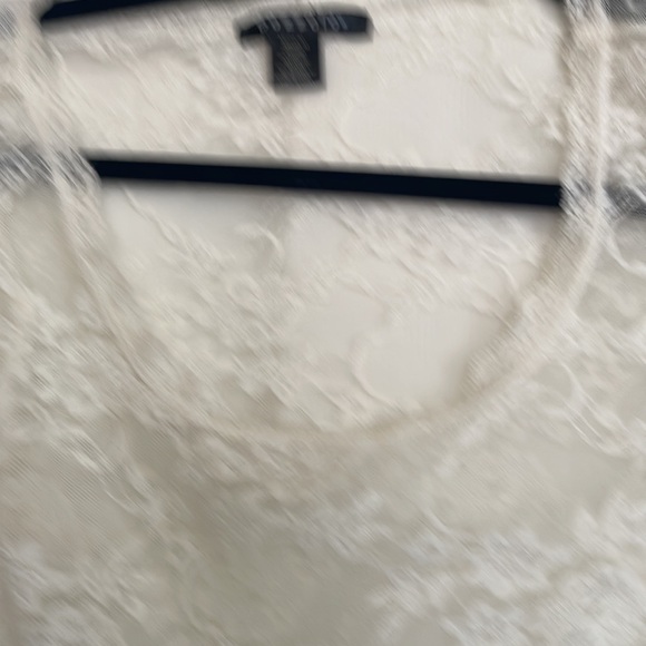 Bozzolo white lace long sleeve blouse with silver details Sz medium - Picture 3 of 5